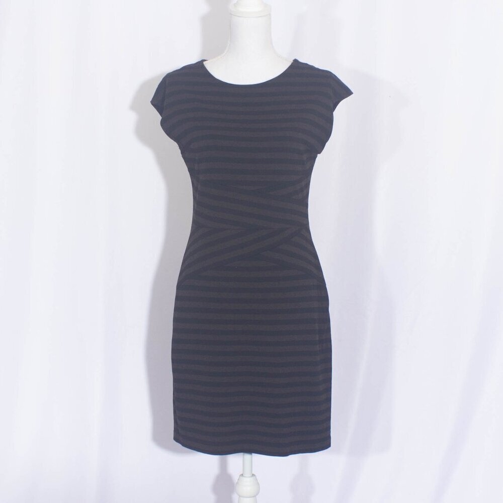JOSEPH RIBKOFF Striped Jersey Knit Dress Size M